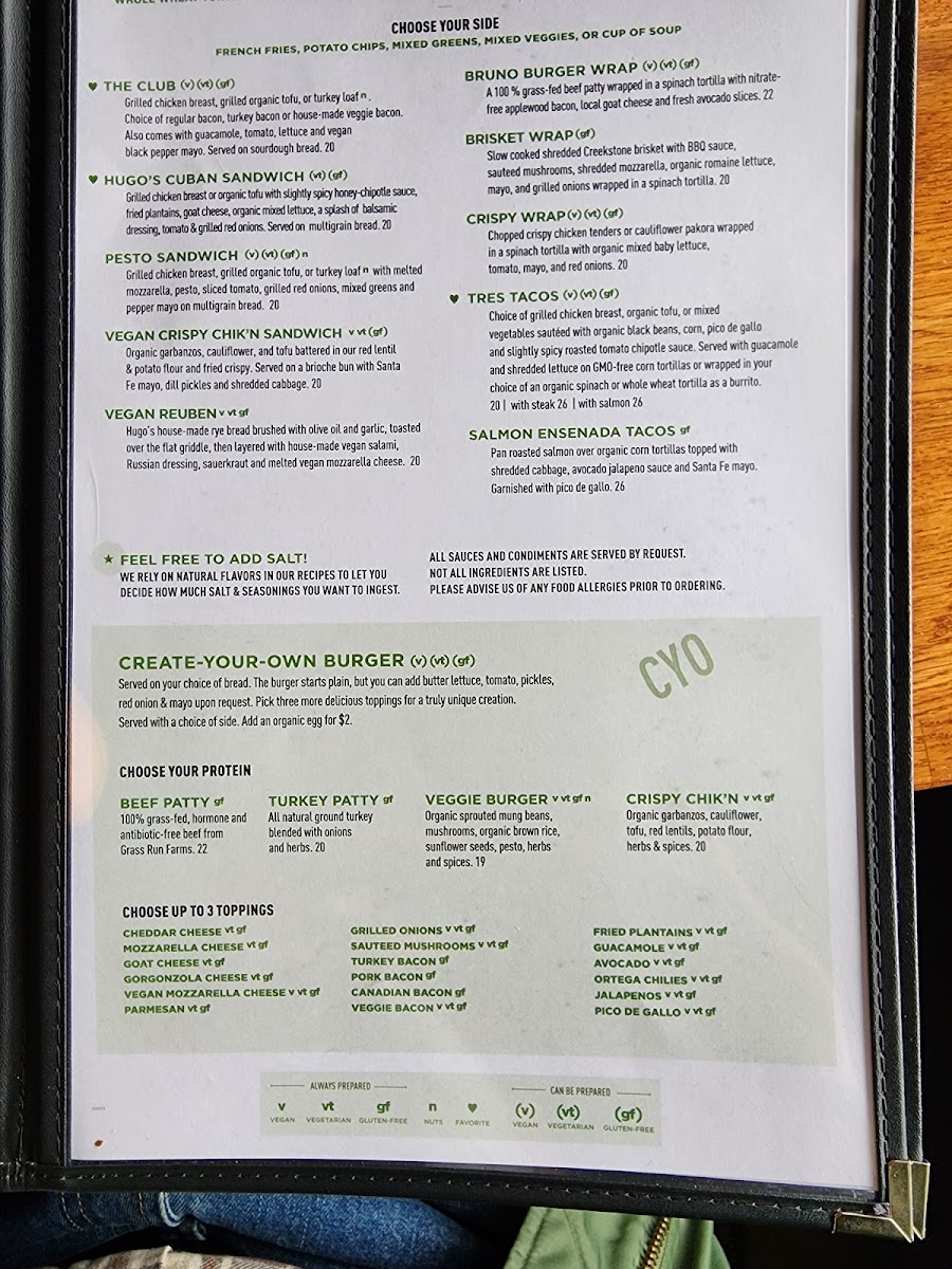 Hugo's West Hollywood Menu - Image 3