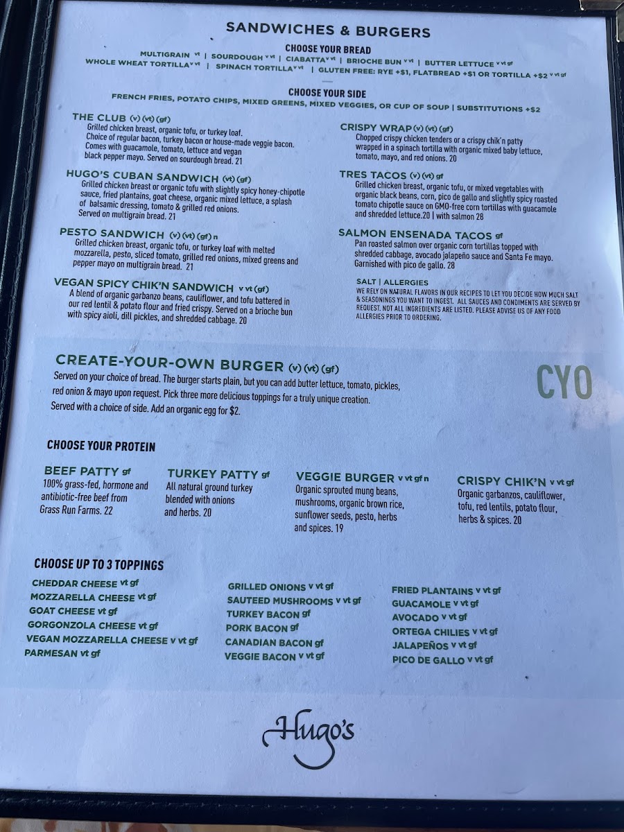 Hugo's West Hollywood Menu - Image 4