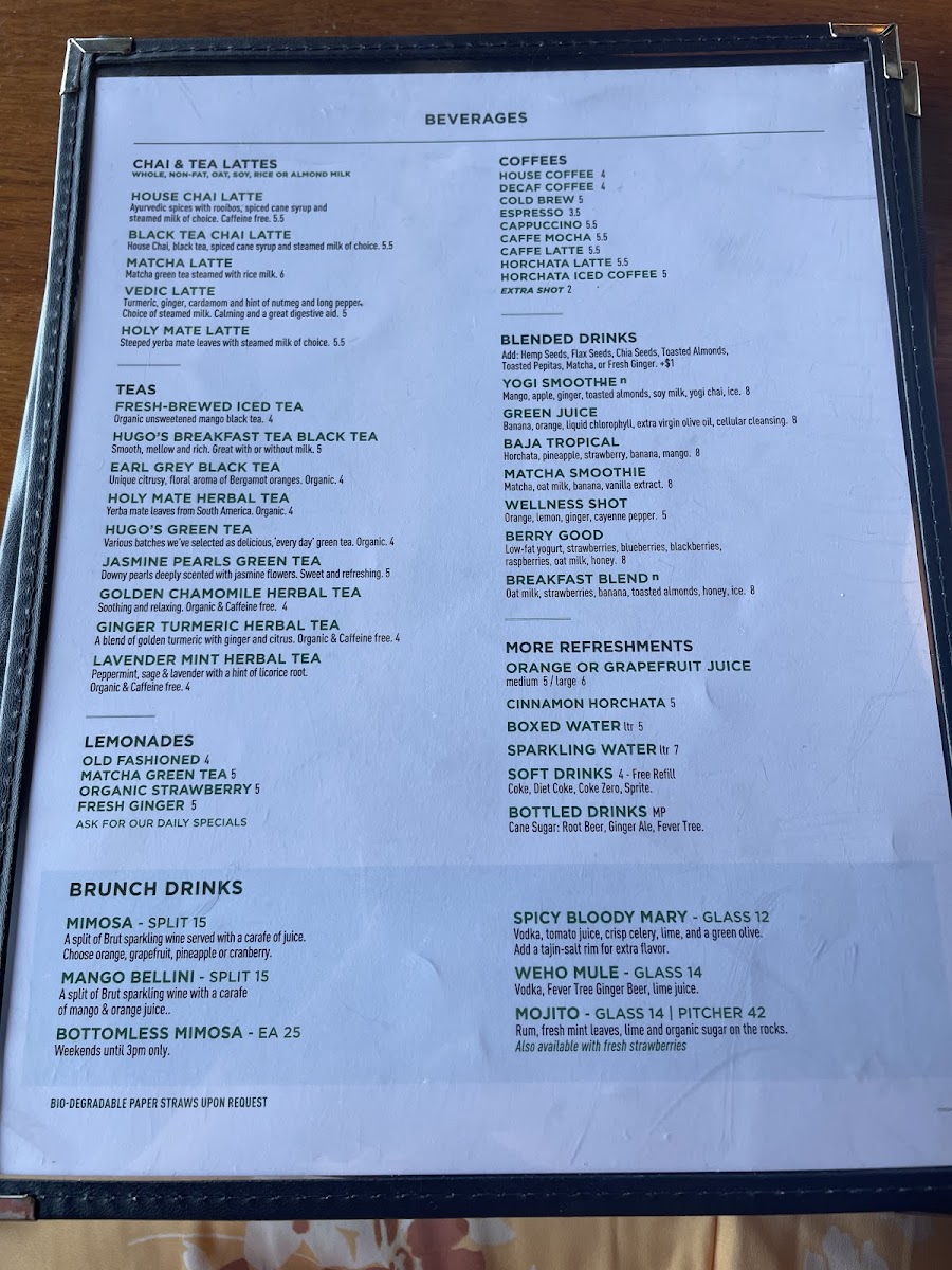 Hugo's West Hollywood Menu - Image 6